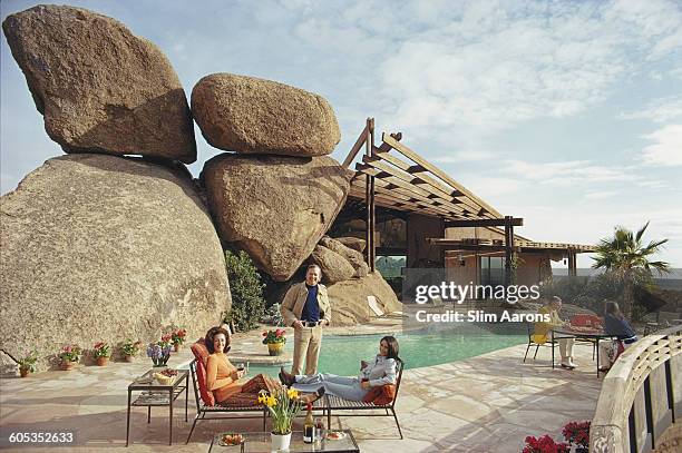 Carl Hovgard's home, Bouldereign in Carefree, Arizona, built around the boulders on a desert site, January 1973.