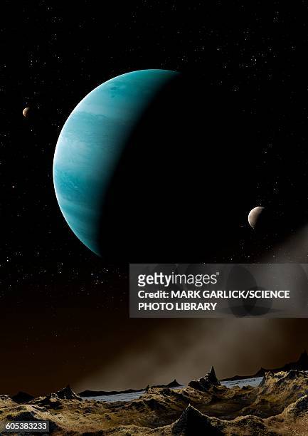 ilustrações, clipart, desenhos animados e ícones de artwork of exoplanet hd69830 - extrasolar planet