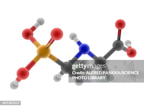 Glyphosate herbicide molecule Glyphosate herbicide molecule