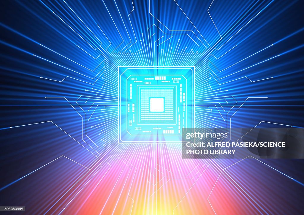 Quantum computer, electronic circuitry