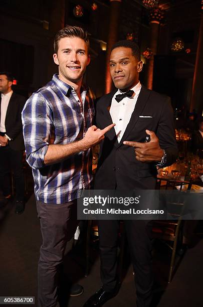 Scott Eastwood and singer Maxwell attend the UNITAS 2nd annual gala against human trafficking at Capitale on September 13, 2016 in New York City.