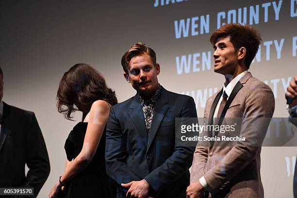 Jingjing Qu, Billy Magnussen and Philip Ng attend "Birth Of A Dragon" TIFF premiere and after-party on September 13, 2016 in Toronto, Canada.