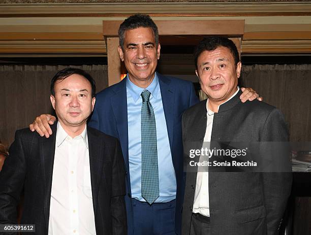 James H Pang, Michael London and Leo Shi Young attend "Birth Of A Dragon" TIFF premiere and after-party on September 13, 2016 in Toronto, Canada.