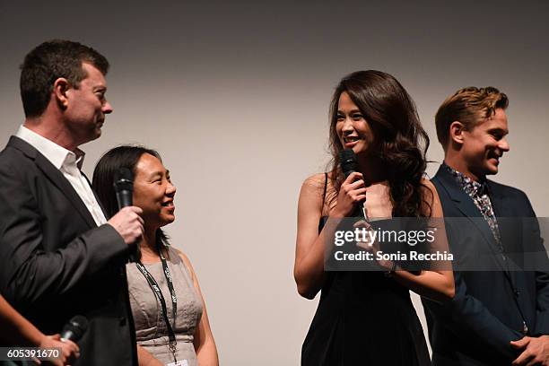 George Nolfi, Jingjing Qu and Billy Magnussen attend "Birth Of A Dragon" TIFF premiere and after-party on September 13, 2016 in Toronto, Canada.