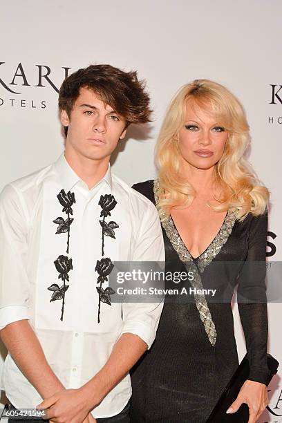 Dylan Jagger Lee and Pamela Anderson attend the 2nd Annual Unitas Gala Against Human Trafficking at Capitale on September 13, 2016 in New York City.