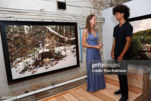 Artist Anne de Carbuccia and Malik Wormsby attend ONE: One Planet One Future at Bank Street Theater on September 13, 2016 in New York City.