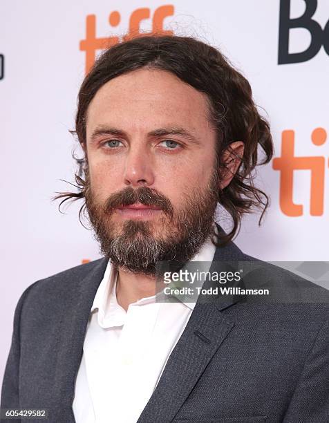 Casey Affleck attends Amazon Studios' "Manchester By The Sea" Toronto International Film Festival Premiere at Princess of Wales Theatre on September...