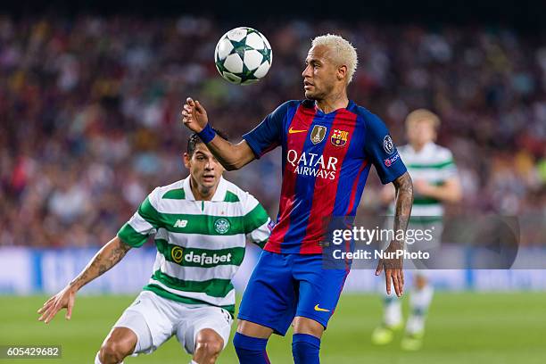 Neymar during the UEFA Champions League match corresponding to group stage match between FC Barcelona - Celtic FC, played at Camp Nou on 13th Sep...