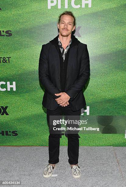 Actor Ryan Dorsey attends the premiere of Fox's "Pitch" at West LA Little League Field on September 13, 2016 in Los Angeles, California.