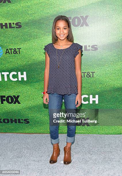 Actress Corinne Massiah attends the premiere of Fox's "Pitch" at West LA Little League Field on September 13, 2016 in Los Angeles, California.