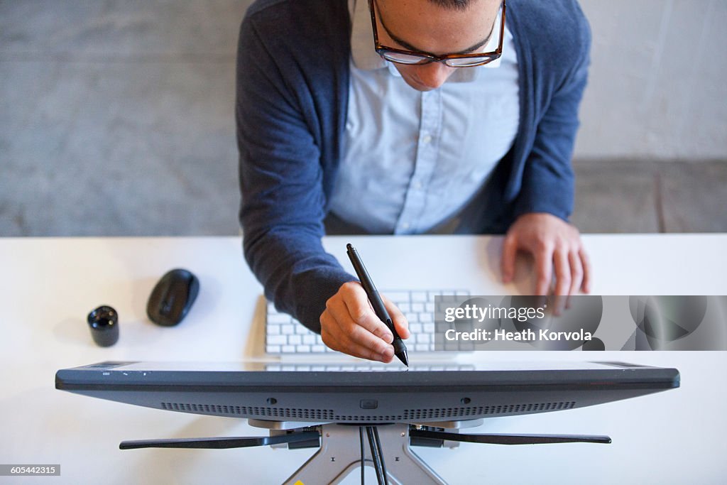 Young workers in creative office space.