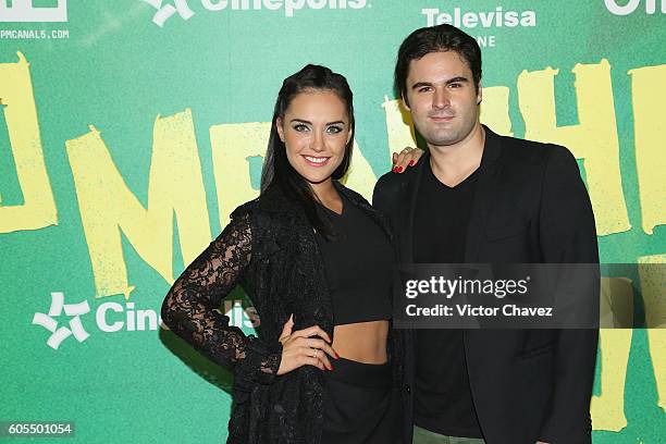 Jessica Decote and Carlo Guerra attend the "No Manches Frida" Mexico City premiere at Cinepolis Plaza Universidad on September 13, 2016 in Mexico...