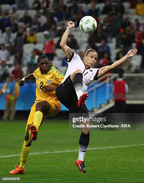 Isabel Kerschowski of Germany attempts a shot on goal during the Women's First Round Group F match between Zimbabwe and Germany at Arena Corinthians...