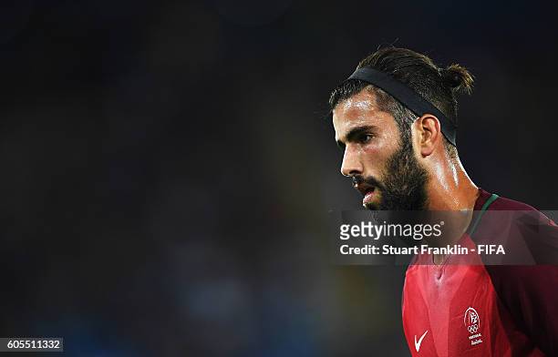 Sergio Oliveira of Portugal looks on during the Olympic Men's Football match between Portugal and Argentina at Olympic Stadium on August 4, 2016 in...