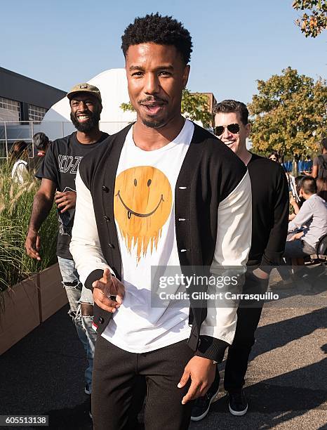 Actor Michael B. Jordan is seen arriving at Coach 1941 Women's Spring 2017 Show at Pier 76 on September 13, 2016 in New York City.