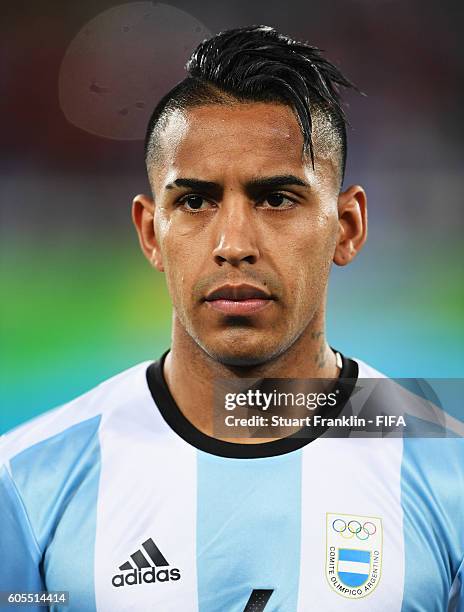 Jose Luis Gomez of Argentina looks on during the Olympic Men's Football match between Portugal and Argentina at Olympic Stadium on August 4, 2016 in...