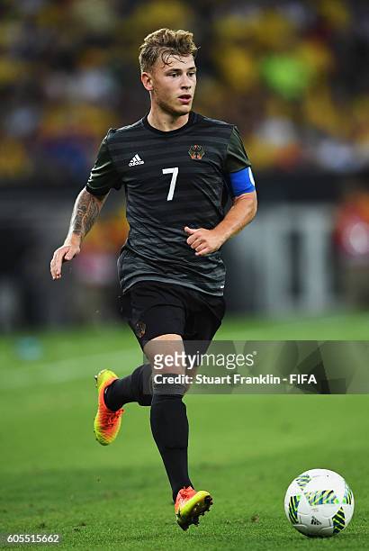 Maximilian Meyer of Germany in action during the Olympic Men's Final Football match between Brazil and Germany at Maracana Stadium on August 20, 2016...