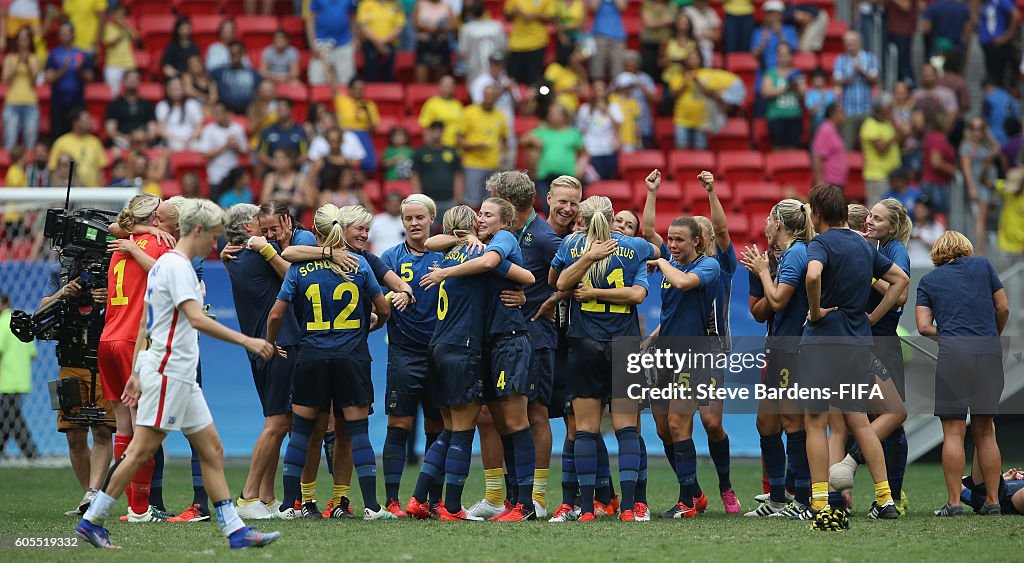 United States v Sweden Quarter Final: Women's Football - Olympics: Day 7