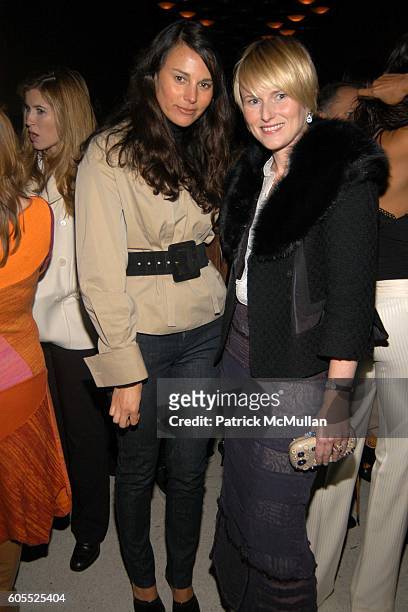 Lisa Fernandez and Amy Astley attend Chanel Rouge Allure Dinner at Lever House on January 11, 2006 in New York City.
