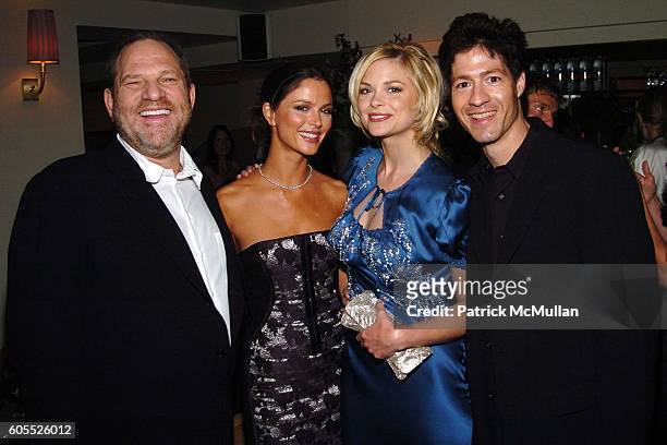 Harvey Weinstein, Georgina Chapman, Jaime King and ? attend VANITY FAIR Pre Golden Globes Party at Sunset Tower Hotel on January 15, 2006 in West...