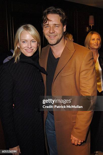 Naomi Watts and Russell Crowe attend VANITY FAIR Pre Golden Globes Party at Sunset Tower Hotel on January 15, 2006 in West Hollywood, CA.