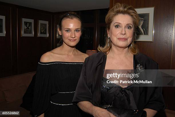 Diane Kruger and Catherine Deneuve attend VANITY FAIR Pre Golden Globes Party at Sunset Tower Hotel on January 15, 2006 in West Hollywood, CA.