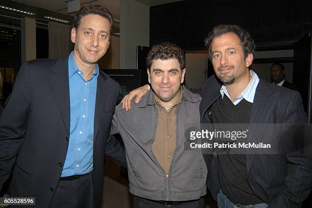 John Sloss, Eugene Jarecki and Andrew Jarecki attend Eugene Jarecki Documentary " Why We Fight" at Sony Screening Room on January 12, 2006 in New...