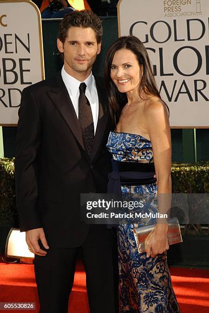 Eric Bana and Rebecca Gleeson attend The 63rd Annual GOLDEN GLOBE AWARDS - Red Carpet Arrivals at The Beverly Hilton on January 16, 2006 in Beverly...