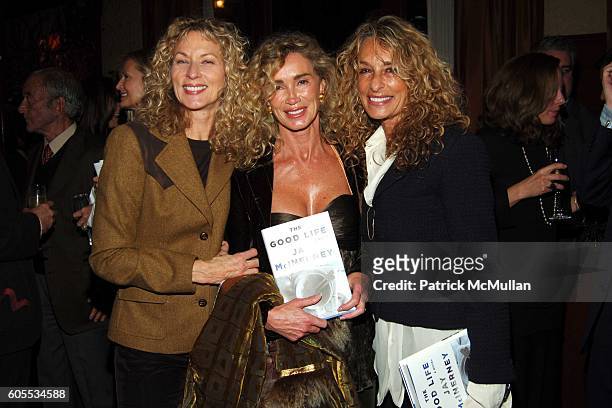 Susie Hayes, Angie Rutherford and Ann Dexter Jones attend THE GOOD LIFE a Novel by Jay McInerney Book Party hosted by Anne Hearst at 21 Club on...