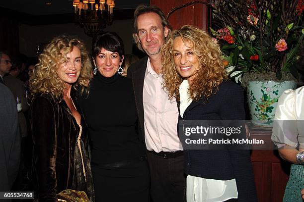 Angie Rutherford, Ghislaine Maxwell, Mike Rutherford and Ann Dexter Jones attend THE GOOD LIFE a Novel by Jay McInerney Book Party hosted by Anne...