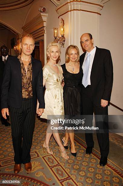 Sting, Trudie Styler, Kim Smedvig and James Taylor attend Rainforest Foundation Fund Benefit Concert Dinner at Pierre Hotel N.Y.C. On May 19, 2006 in...