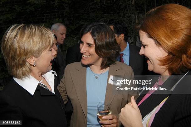 Senator Hillary Rodham Clinton, Kim Catullo and Christine Quinn attend Jonathan Sheffer and Dr. Christopher Barley Benefit party for Candidates Ted...