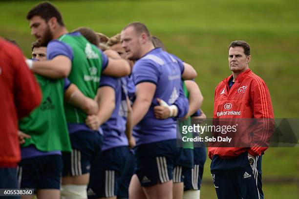 Limerick , Ireland - 14 September 2016; Munster director of rugby Rassie Erasmus during squad training at the University of Limerick in Limerick.