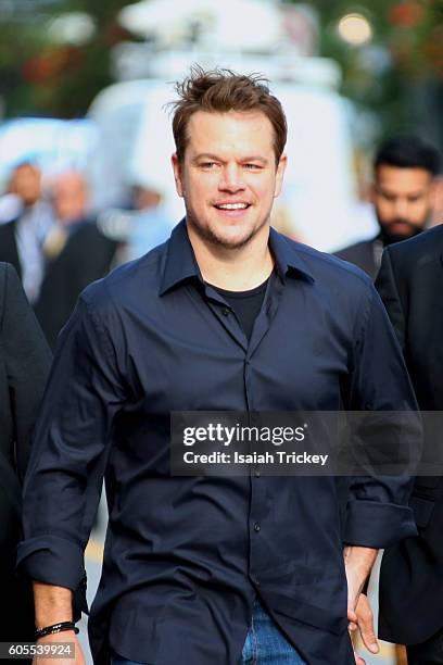 Producer Matt Damon attends the 'Manchester by the Sea' premiere during the 2016 Toronto International Film Festival at Princess of Wales Theatre on...