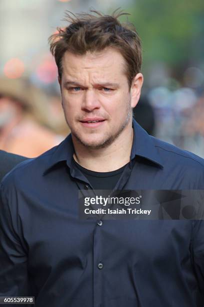 Producer Matt Damon attends the 'Manchester by the Sea' premiere during the 2016 Toronto International Film Festival at Princess of Wales Theatre on...