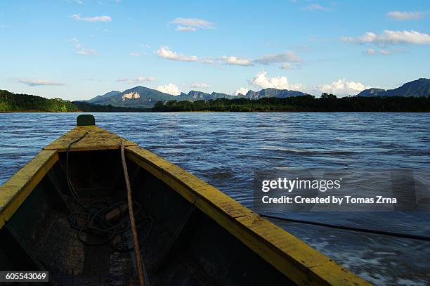 sailing on rio beni - madidi national park stock pictures, royalty-free photos & images