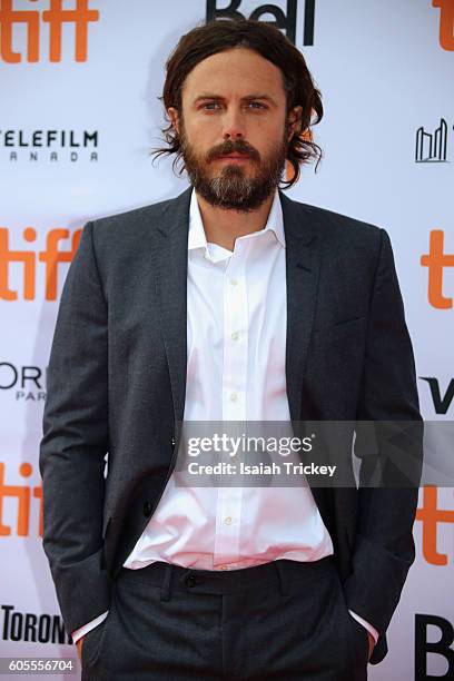 Actor Casey Affleck attends the 'Manchester by the Sea' premiere during the 2016 Toronto International Film Festival at Princess of Wales Theatre on...