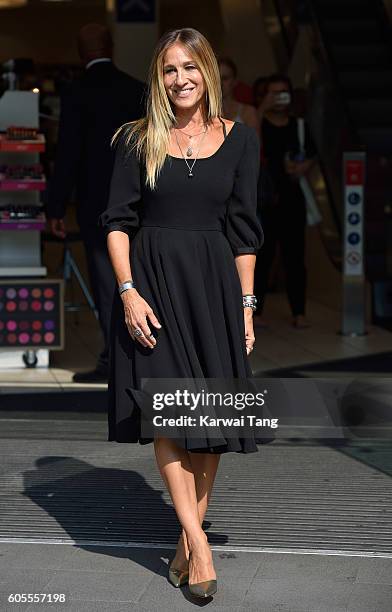 Sarah Jessica Parker attends a photocall as she launches her new fragrance 'Stash' at Boots Piccadilly Circus on September 14, 2016 in London,...