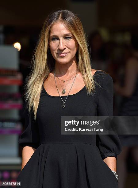 Sarah Jessica Parker attends a photocall as she launches her new fragrance 'Stash' at Boots Piccadilly Circus on September 14, 2016 in London,...