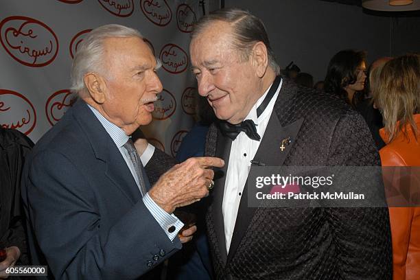 Walter Cronkite and Sirio Maccioni attend Opening Party for LE CIRQUE at One Beacon Court at Le Cirque on May 18, 2006 in New York City.