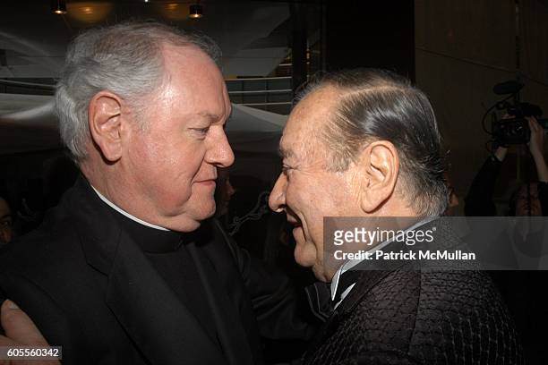 Cardinal Edward Egan and Sirio Maccioni attend Opening Party for LE CIRQUE at One Beacon Court at Le Cirque on May 18, 2006 in New York City.