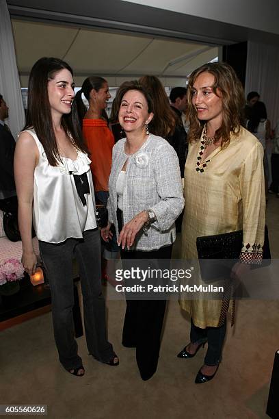 Amanda Goldberg, Wendy Goldberg and Ruthanna Hopper attend Crystal Lourd and Shiva Rose host a book signing for Plum Sykes and her new book "The...