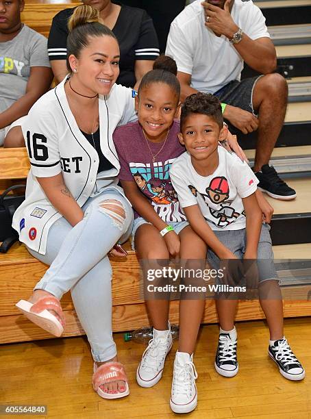 September 4:Sarah Vivan, Essence Vivan and Dwayne Michael Carter III attend LudaDay Weekend Celebrity Basketball Game at Morehouse College Forbes...