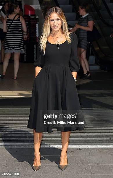 Sarah Jessica Parker attends a photocall as she launches her new fragrance 'Stash' at Boots Piccadilly Circus on September 14, 2016 in London,...