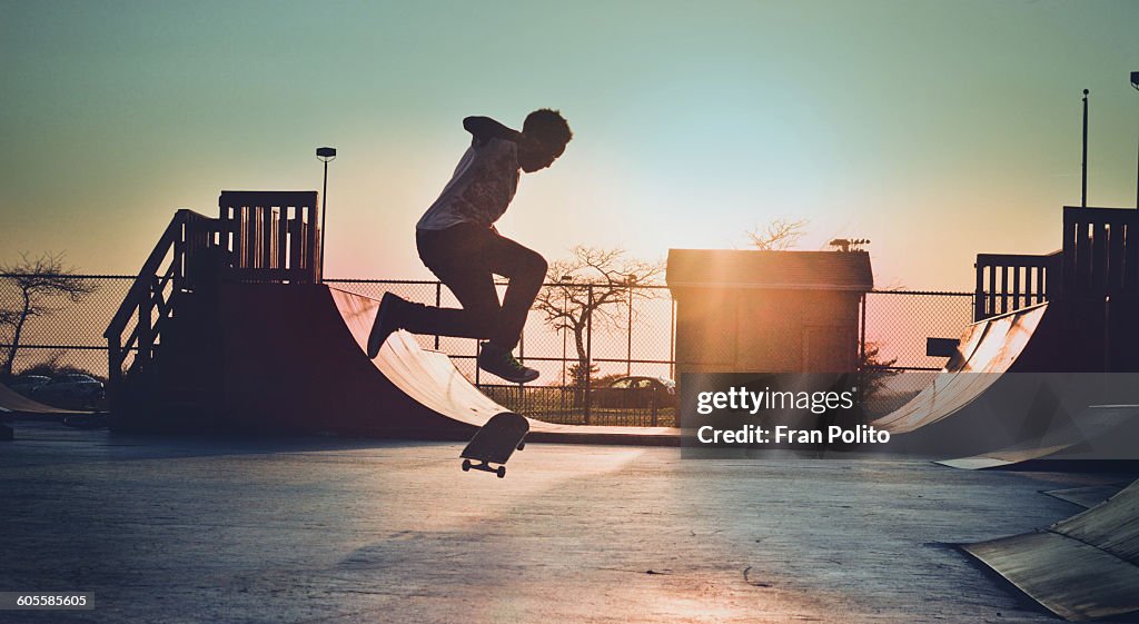 Skateboarder Jumping