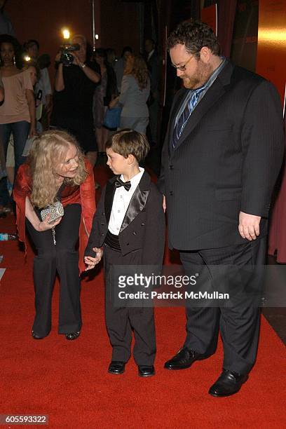 Mia Farrow, Seamus Davey-Fitzpatrick and John Moore attend THE CINEMA SOCIETY & DKNY JEANS present a special screening of THE OMEN at Angel Orensanz...
