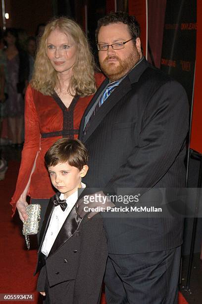 Mia Farrow, Seamus Davey-Fitzpatrick and John Moore attend THE CINEMA SOCIETY & DKNY JEANS present a special screening of THE OMEN at Angel Orensanz...