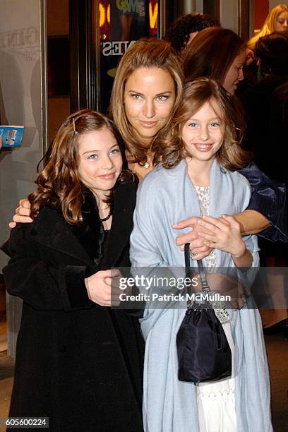 Sara Kate Connick, Jill Goodacre and Georgia Connick attend The Pajama Game - Arrivals at American Airlines Theatre on February 23, 2006 in New York...