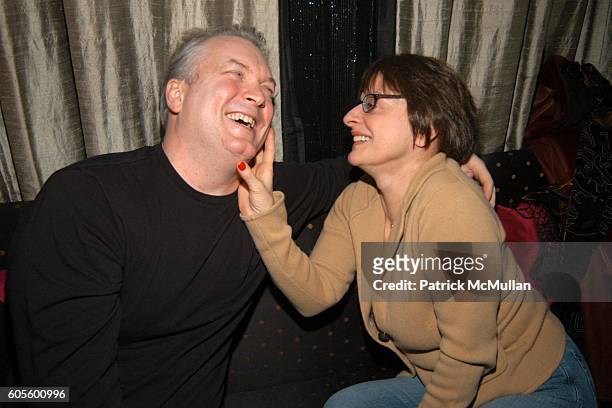 Doug Saputo and Patti LuPone attend Valentine's Day Cocktail Party hosted by Abby Weisman and Robin Navrozov at Serena's on February 14, 2006 in New...