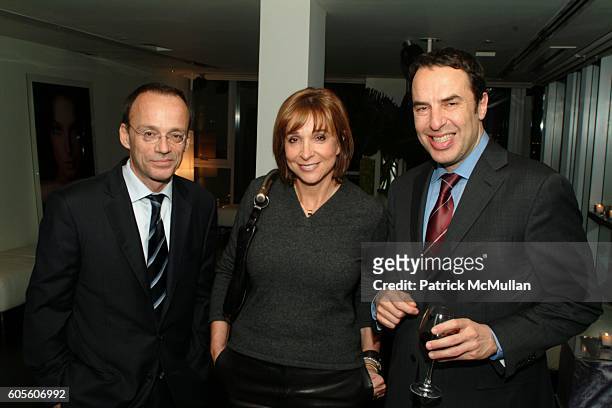 Eric Lauzat, Dalia Chammas and Laurent Attal attend Lancôme Hosts Fragrance Launch of Hypnose to benefit Studio in a School at Hotel on Rivington on...